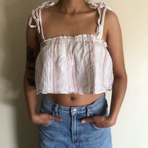 Stripped tie up crop top (NO TRADE)